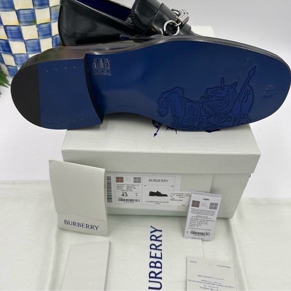 Men’s Burberry barbed leather loafer size 43 made in Italy - Picture 8 of 16